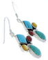 Southwest Hook Multicolor Genuine Sterling Silver Earrings JX22743