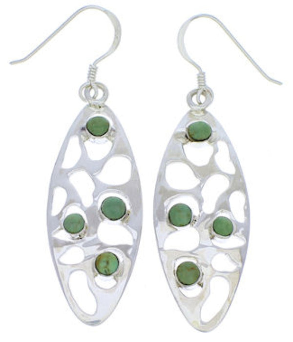 Sterling Silver Southwest Turquoise Hook Earrings Jewelry JX22904