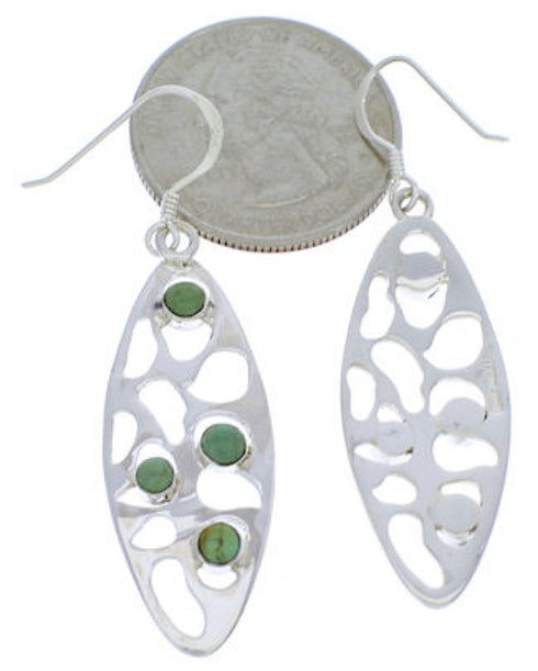 Sterling Silver Southwest Turquoise Hook Earrings Jewelry JX22904