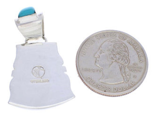 Turquoise Inlay Southwestern Silver Slide Pendant EX29720