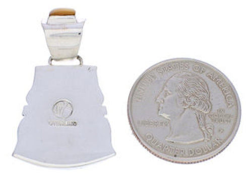 Turquoise And Multicolor Southwest Sterling Silver Pendant EX29728