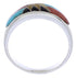 Southwest Multicolor Inlay Sterling Silver Ring Size 5-3/4 CX50065