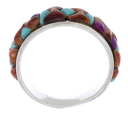 Authentic Sterling Silver Multicolor Southwest Ring Size 6-1/2 CX50090
