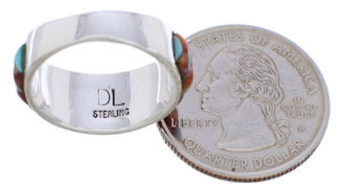 Authentic Sterling Silver Multicolor Southwest Ring Size 6-1/2 CX50090