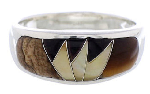 Multicolor Sterling Silver Southwestern Ring Size 5-3/4 CX50111
