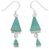 Turquoise Inlay Sterling Silver Hook Dangle Earrings FX31314