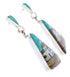 Multicolor Silver Native American Village Design Earrings FX31344