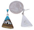 Multicolor Native American Village Design Silver Earrings FX31345