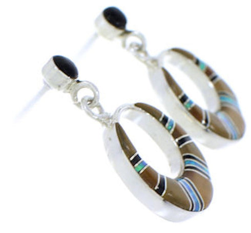 Sterling Silver Post Dangle Earrings Multicolor PX24156