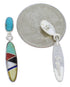 Multicolor Post Dangle Silver and Turquoise Inlay Earrings PX24216