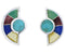 Southwestern Silver and Turquoise Multicolor Post Earrings PX24222