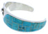Southwest Lizard Sterling Silver Turquoise Inlay Cuff Bracelet FX27535