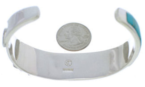 Southwest Lizard Sterling Silver Turquoise Inlay Cuff Bracelet FX27535