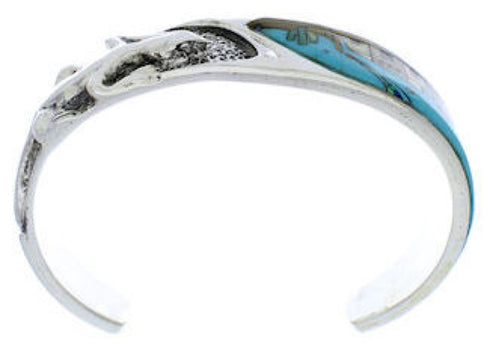 Lizard Silver Native American Design Multicolor Cuff Bracelet FX27525