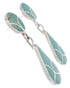 Sterling Silver And Turquoise Inlay Post Dangle Earrings JX23741