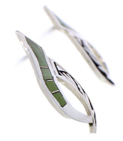 Southwest Sterling Silver And Turquoise Inlay Post Earrings JX23847