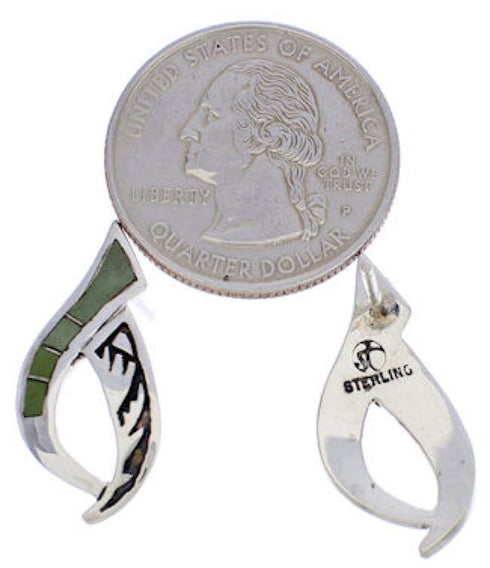 Southwest Sterling Silver And Turquoise Inlay Post Earrings JX23847