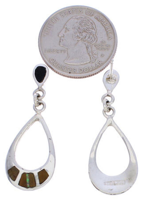 Multicolor Inlay Post Dangle Earrings Southwestern Jewelry JX23904