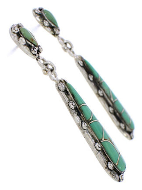 Southwestern Jewelry Turquoise Inlay Post Dangle Earrings JX24161