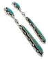 Genuine Sterling Silver Turquoise Inlay Post Dangle Earrings JX24162
