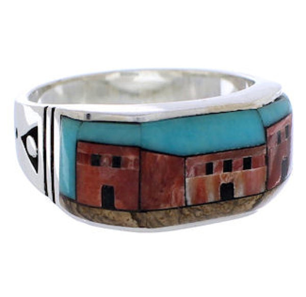 Native American Village Design Multicolor Ring Size 11-3/4 PX42239