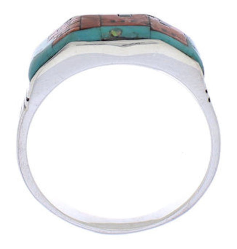 Silver Native American Design Multicolor Ring Size 12-3/4 PX42249