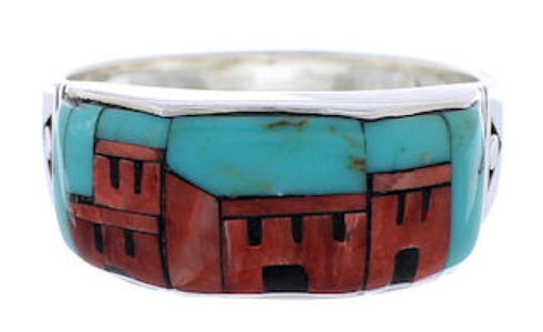 Multicolor Native American Village Design Ring Size 12-1/2 PX42250