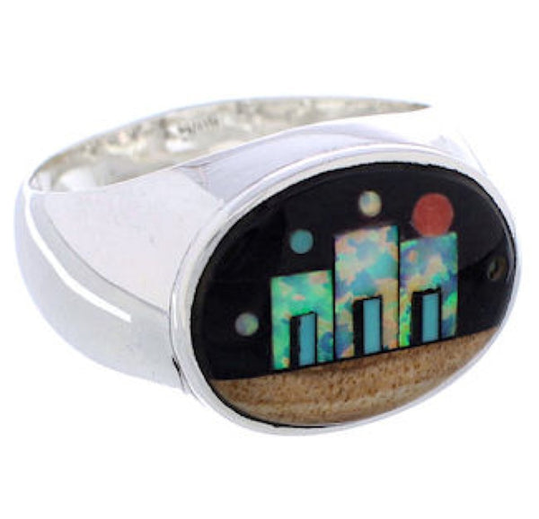 Native American Village Design Multicolor Ring Size 12-1/4 PX42434