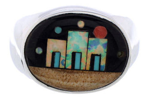 Native American Village Design Multicolor Ring Size 12-1/4 PX42434