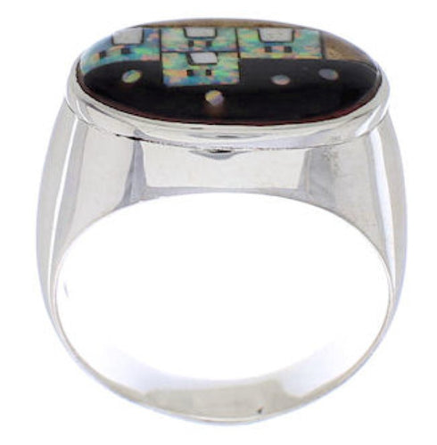 Native American Village Design Multicolor Ring Size 12-1/4 EX44174