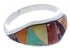 Genuine Sterling Silver Multicolor Inlay Ring Size 7 EX50442