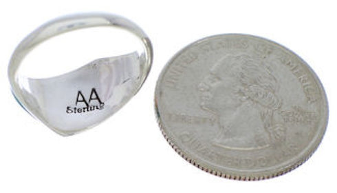 Multicolor Inlay Genuine Sterling Silver Ring Size 8-3/4 EX50444