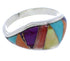 Multicolor Southwest Sterling Silver Ring Size 6 EX50457