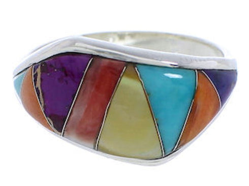 Sterling Silver Multicolor Southwest Ring Size 7-3/4 EX50455