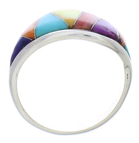 Multicolor And Genuine Sterling Silver Ring Size 8 EX50463