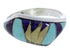 Southwest Sterling Silver Multicolor Inlay Ring Size 8 EX50469