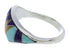 Southwest Sterling Silver Multicolor Inlay Ring Size 8 EX50469