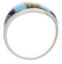 Southwest Sterling Silver Multicolor Inlay Ring Size 8 EX50469