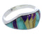 Multicolor Inlay Southwestern Silver Ring Size 7-3/4 EX50486