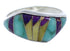 Multicolor Inlay Southwestern Silver Ring Size 7-3/4 EX50486