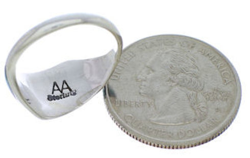 Sterling Silver Southwestern Multicolor Ring Size 7-3/4 EX50498