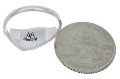 Genuine Sterling Silver Southwest Multicolor Ring Size 8-3/4 EX50505