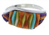 Sterling Silver And Multicolor Inlay Ring Size 6-3/4 EX50527