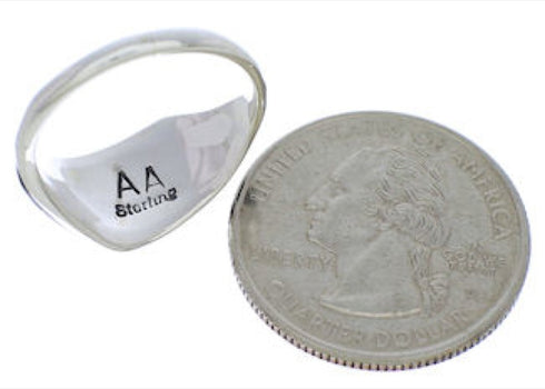 Genuine Sterling Silver Black Jade And Opal Ring Size 6 EX50534