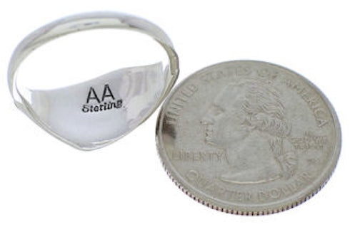 Southwest Multicolor Inlay Sterling Silver Ring Size 7-3/4 EX50543