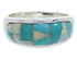 Turquoise And Opal Southwestern Silver Ring Size 6-3/4 EX50573
