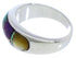 Multicolor Inlay Genuine Sterling Silver Ring Size 6-3/4 EX50582