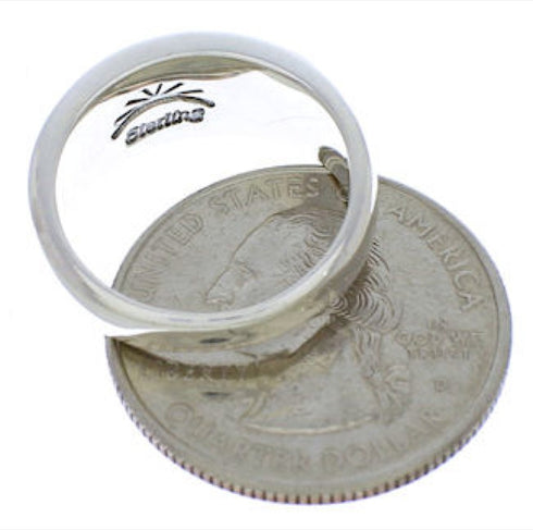 Multicolor Inlay Genuine Sterling Silver Ring Size 6-3/4 EX50582