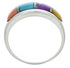 Genuine Sterling Silver And Multicolor Ring Size 6-3/4 EX50593