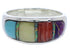 Southwestern Multicolor Inlay Silver Ring Size 7-1/2 EX50595